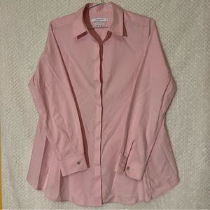 Foxcroft Heritage NonIron Pink Button-Down Shirt 100% Cotton Womens Size 10